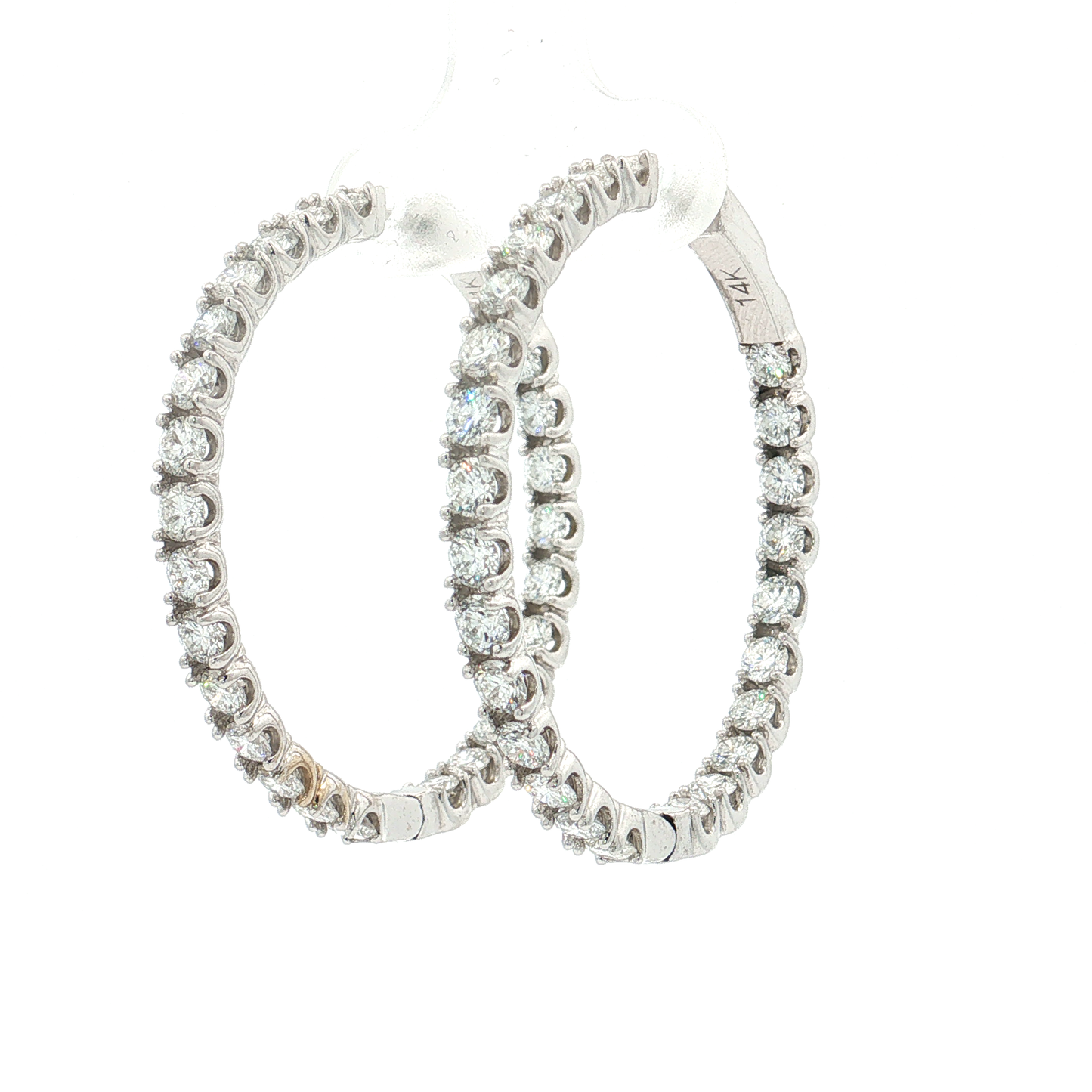 White Gold Lab-Diamond Hoops