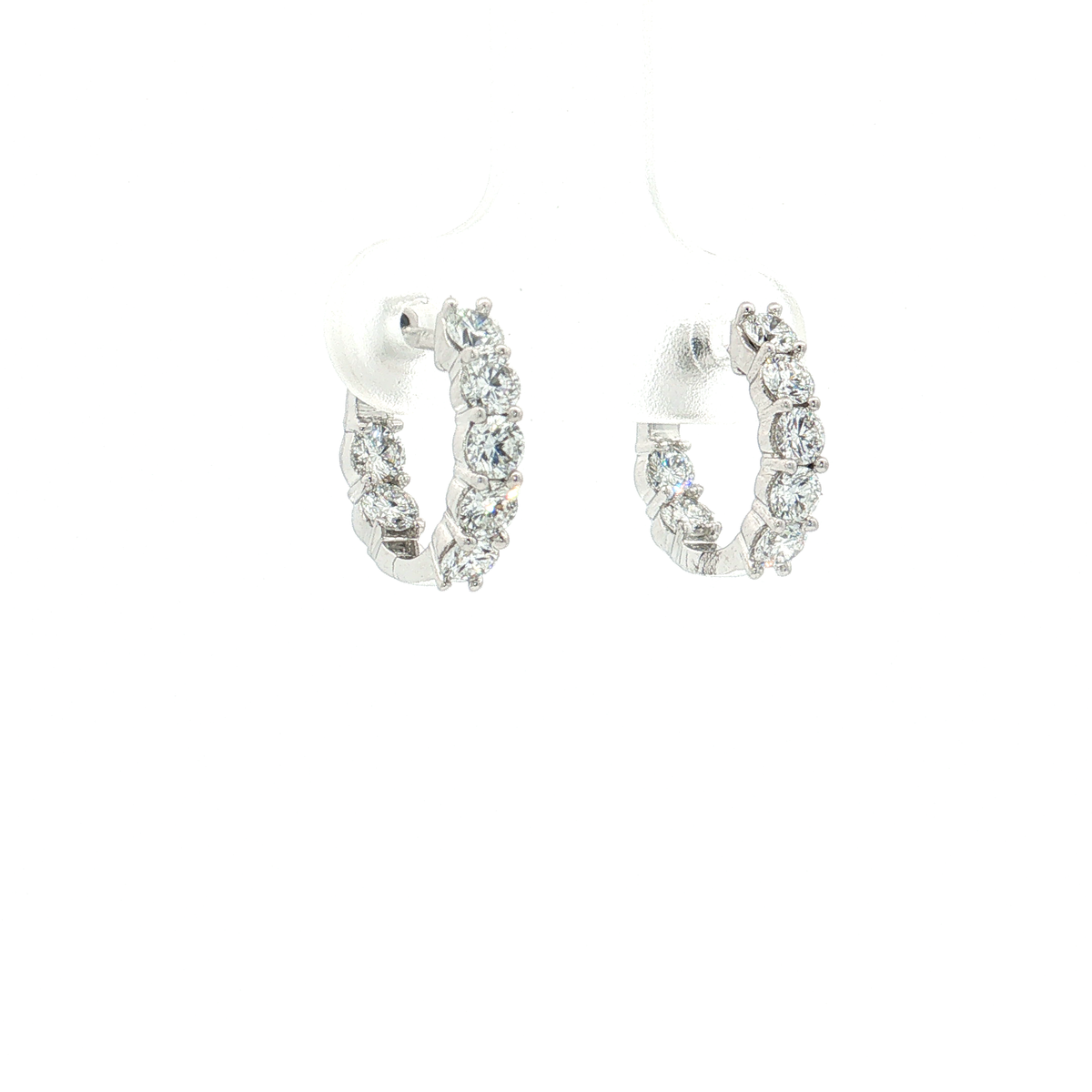 White Gold Lab-Diamond Hoop Earrings