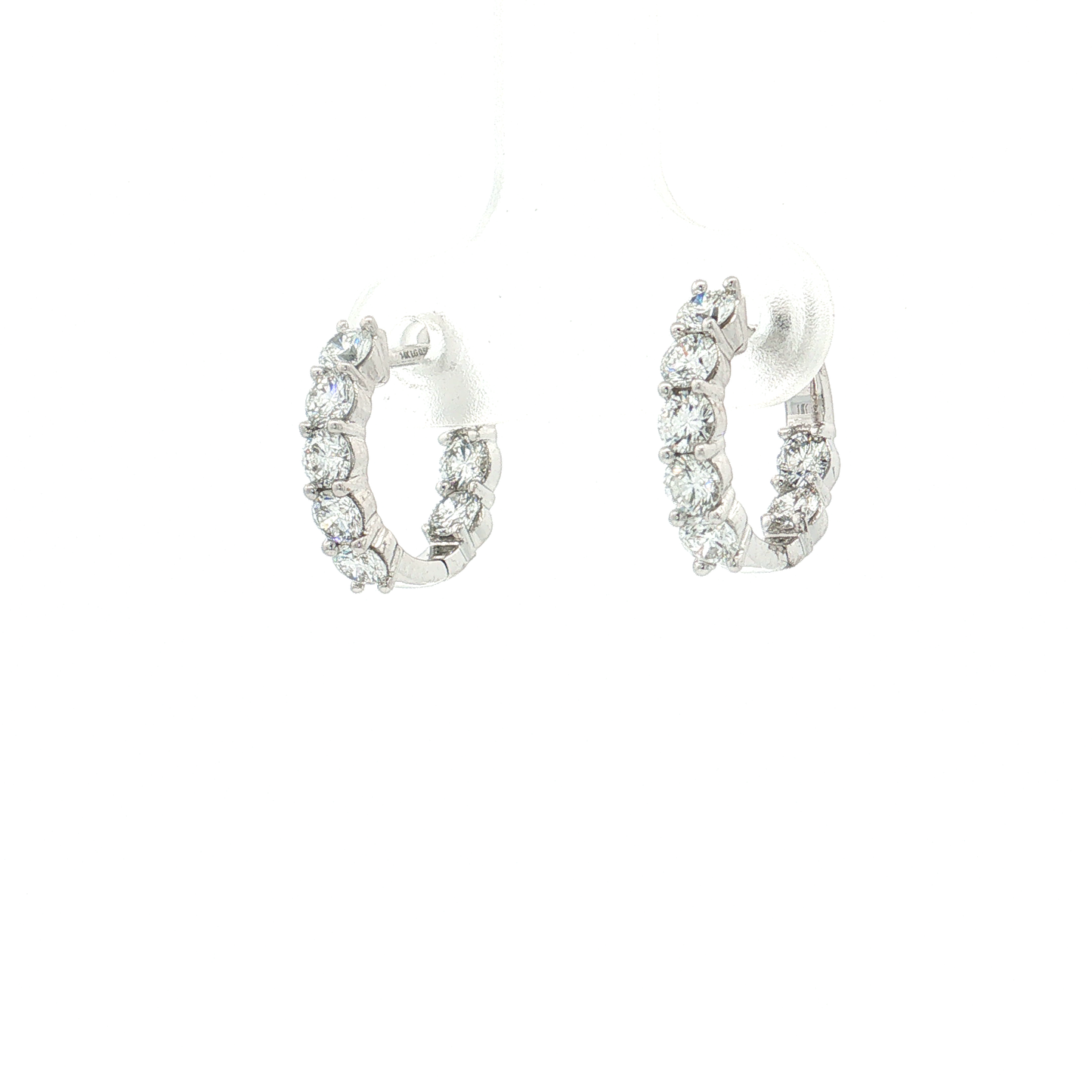 White Gold Lab-Diamond Hoop Earrings