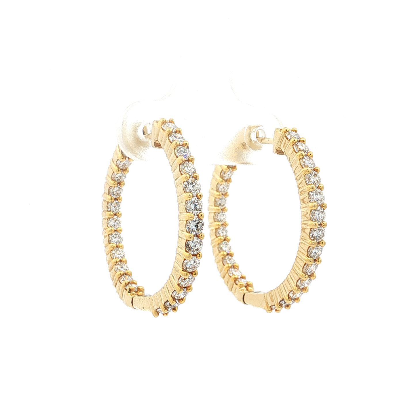 Yellow Gold Lab-Diamond Hoop Earrings