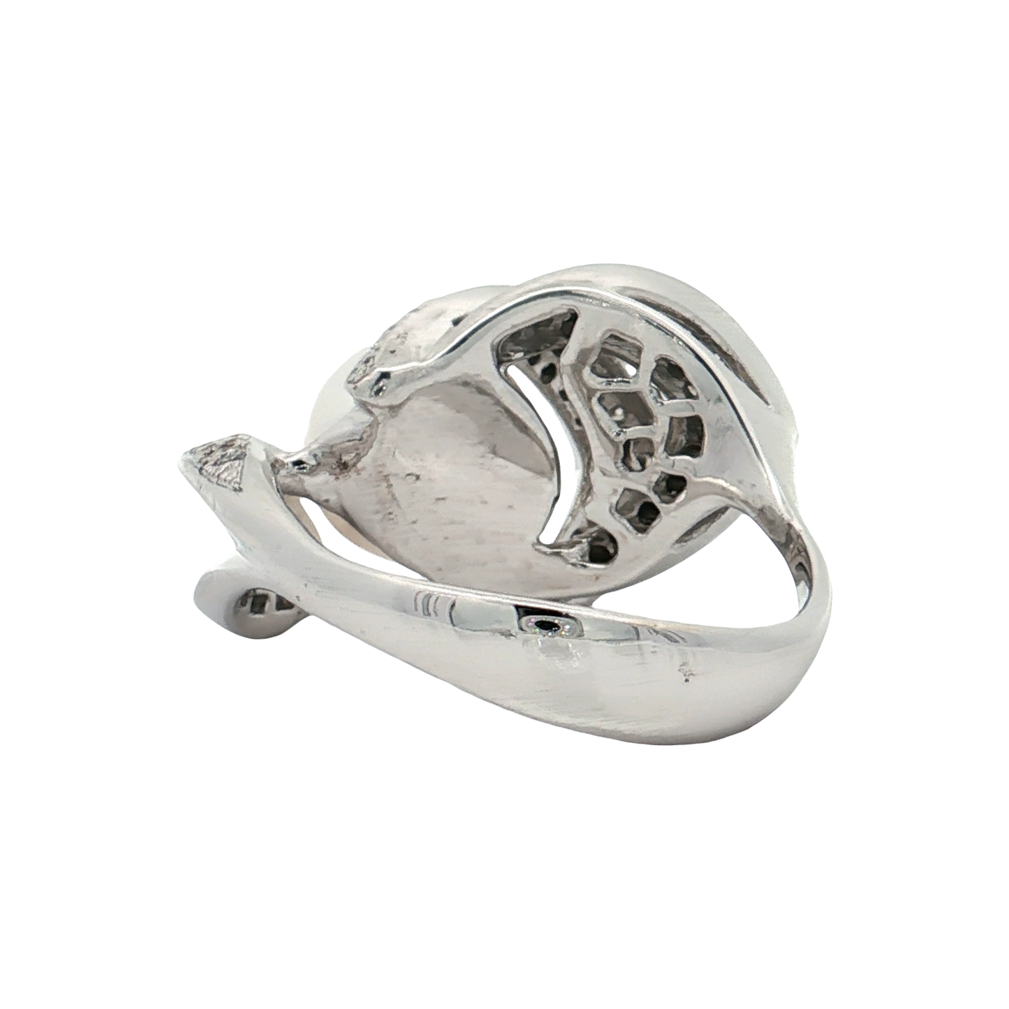 White Gold Pearl & Diamond Ring