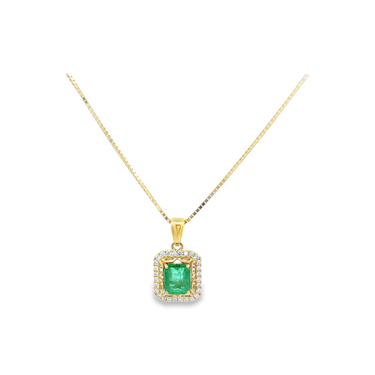 Yellow Gold Emerald & Diamond Necklace