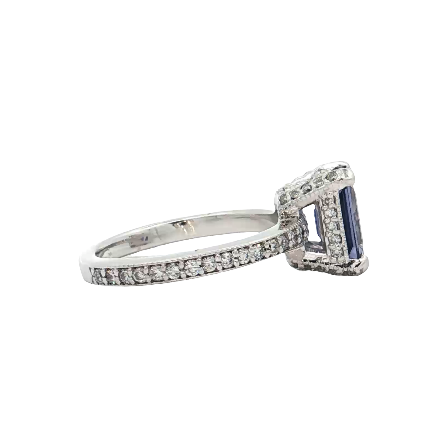White Gold Tanzanite & Diamond Ring