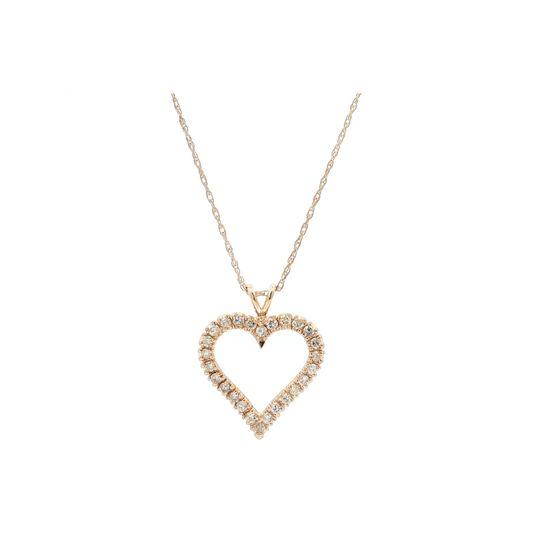 Yellow Gold Diamond Heart Pendant