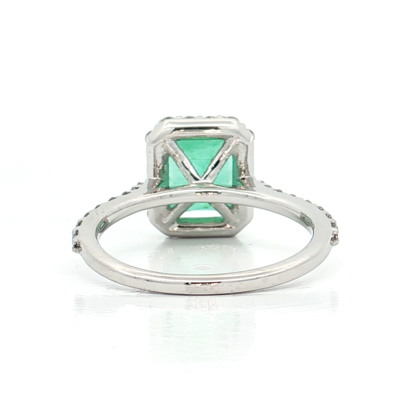 White Gold Emerald & Diamond Ring