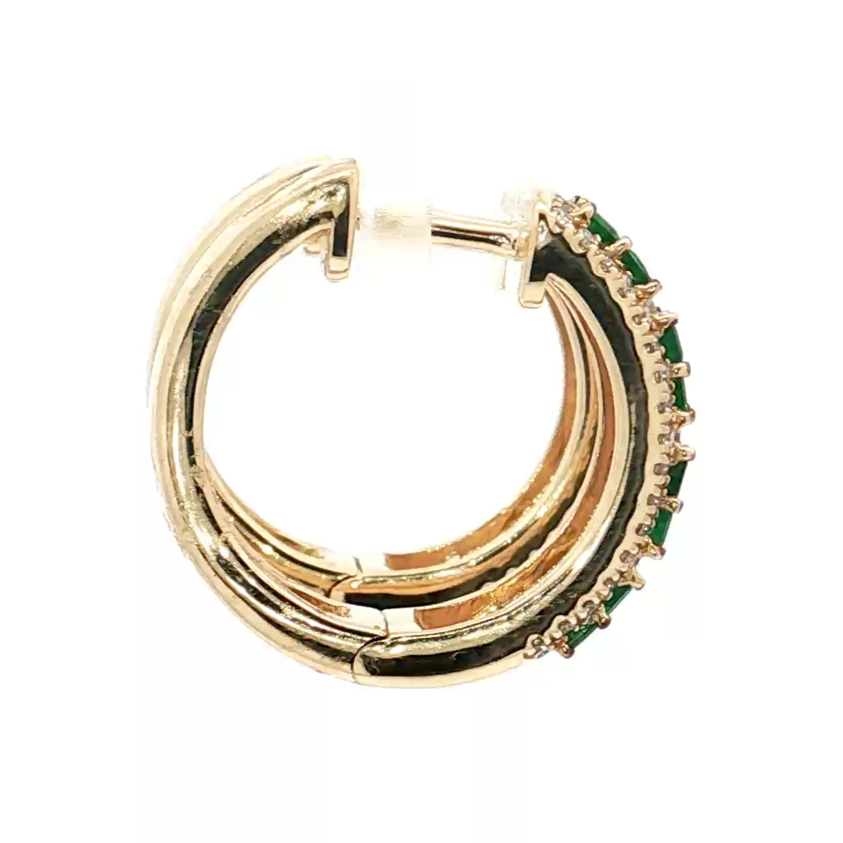 Yellow Gold Emerald & Diamond Earrings