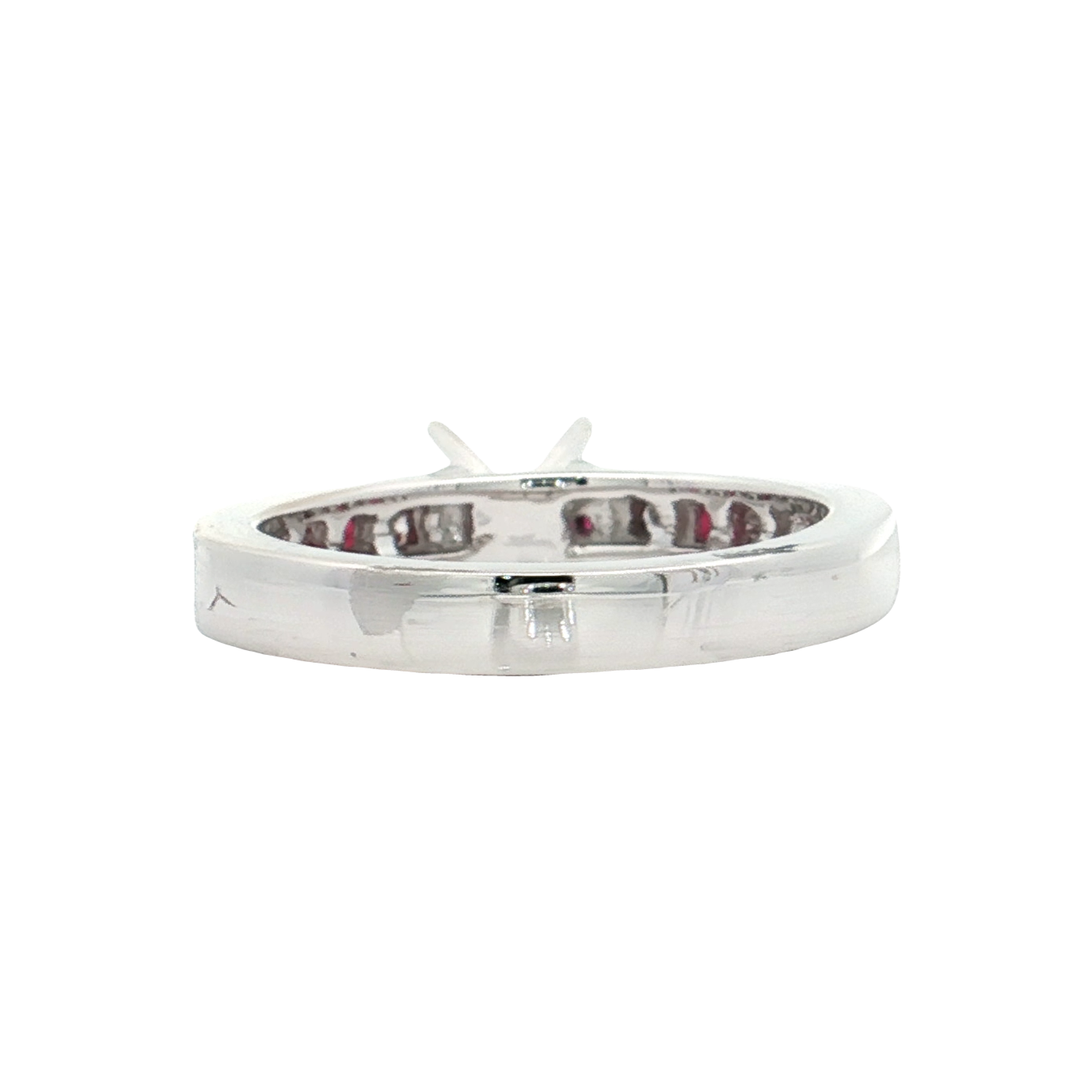 White Gold Diamond & Ruby Bridal Setting