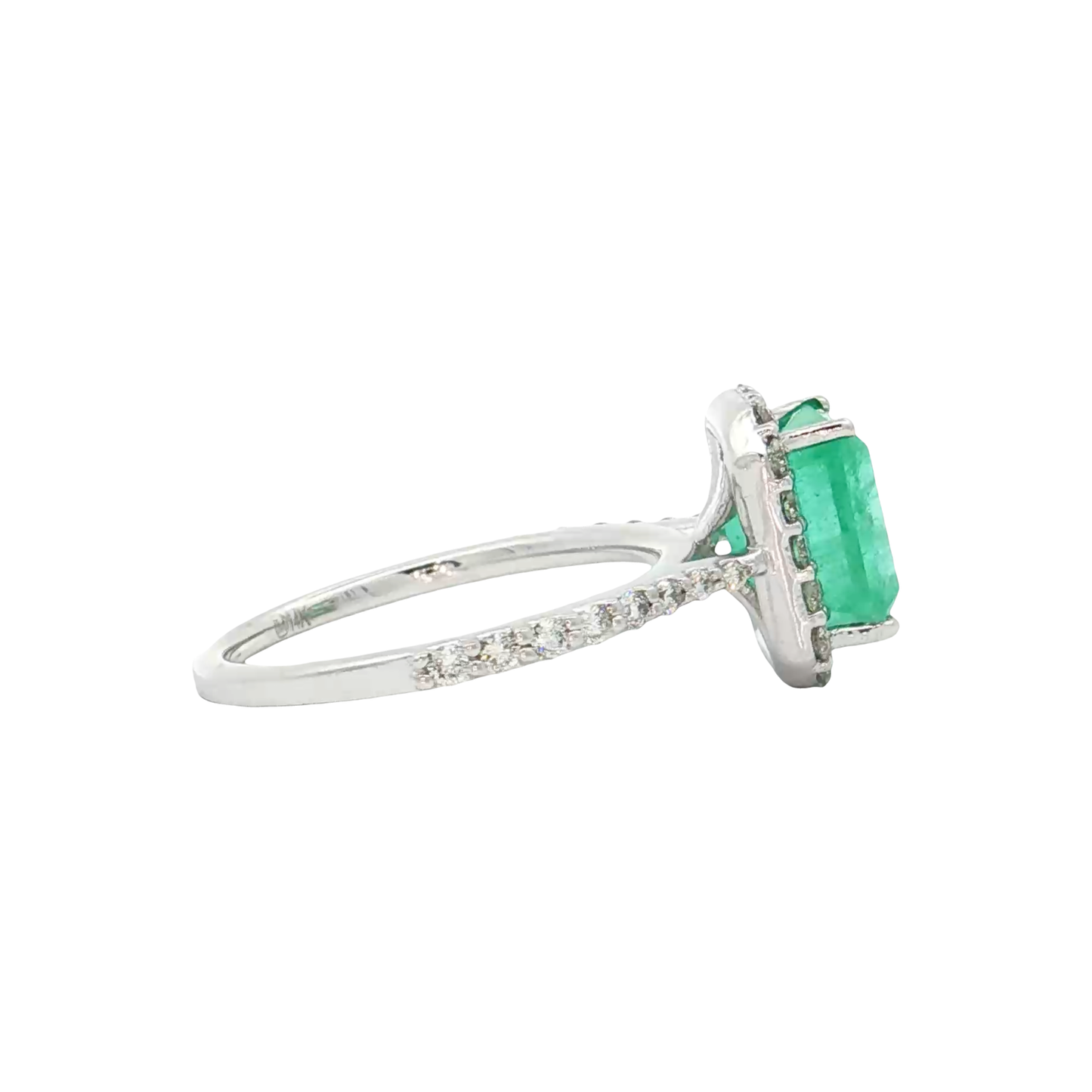 White Gold Emerald & Diamond Ring