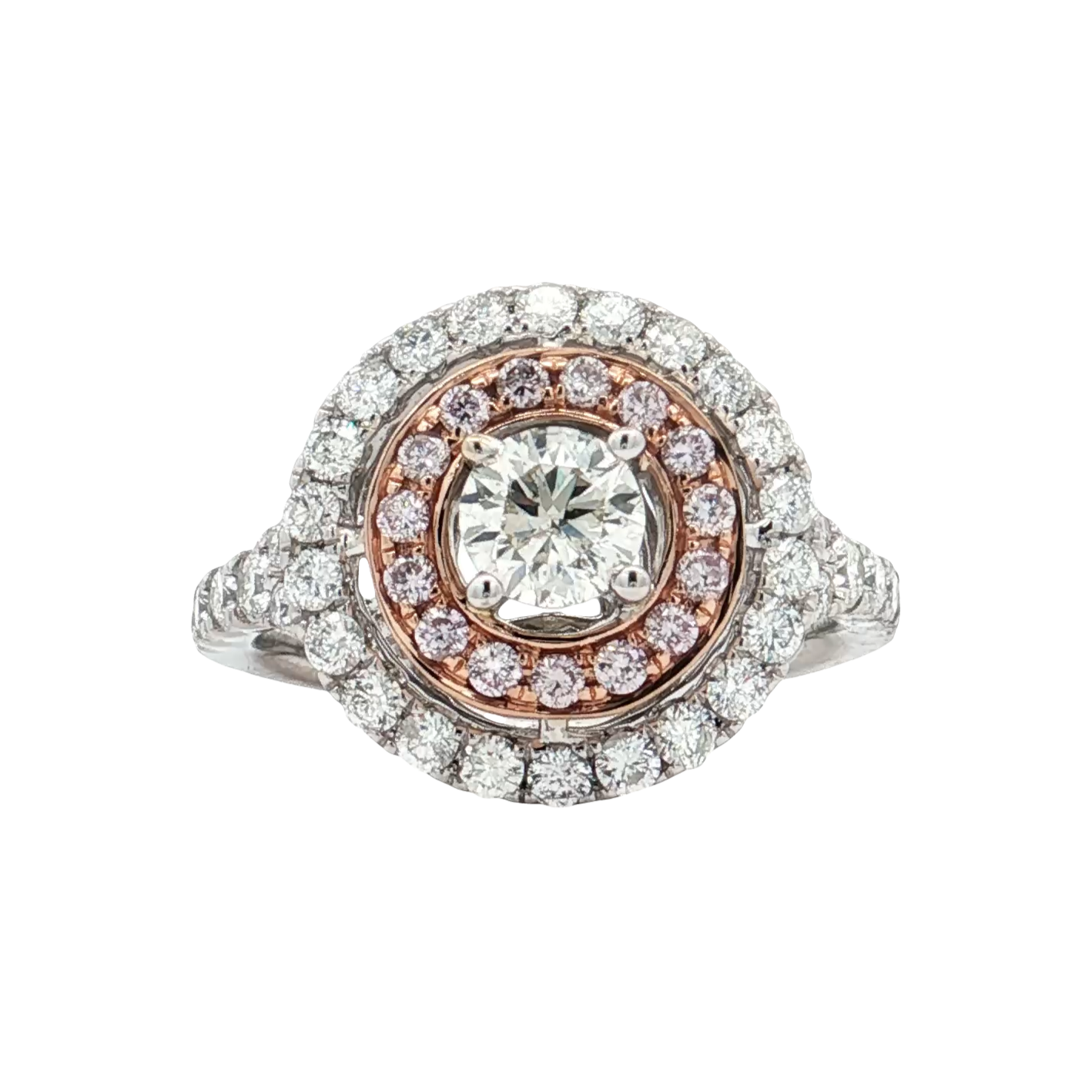 White & Rose Gold Diamond Bridal Ring