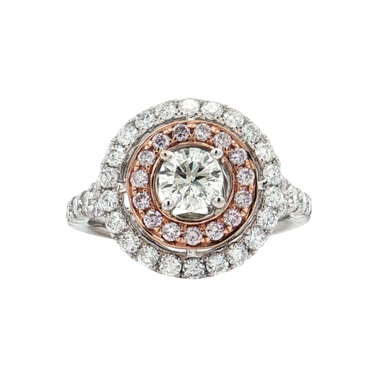 White & Rose Gold Diamond Bridal Ring