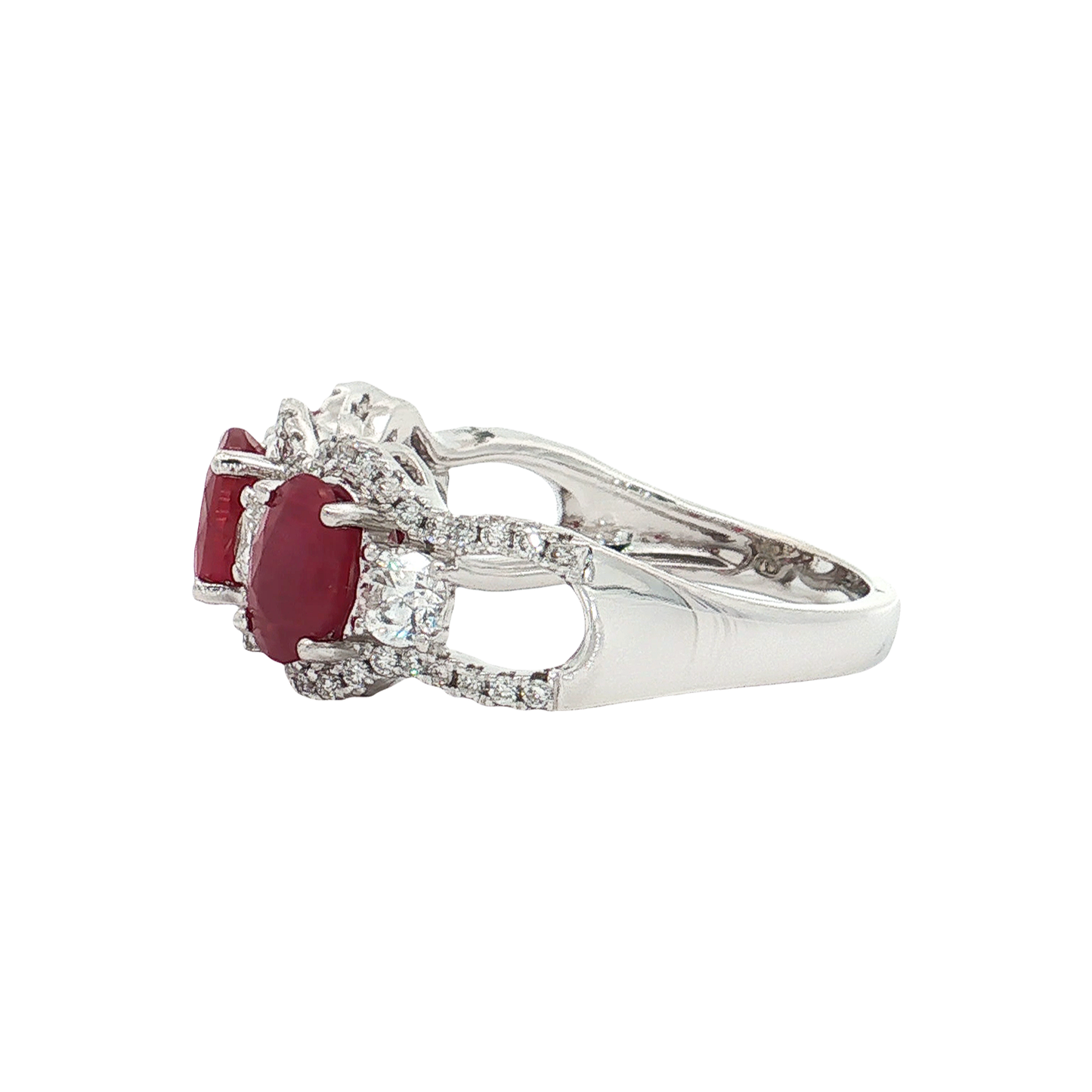 White Gold Ruby & Diamond Band