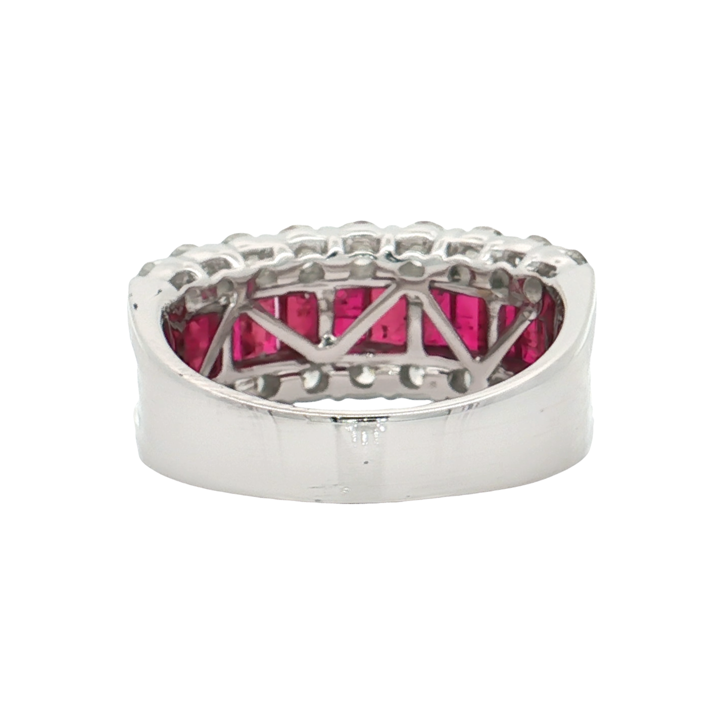 White Gold Ruby & Diamond Band