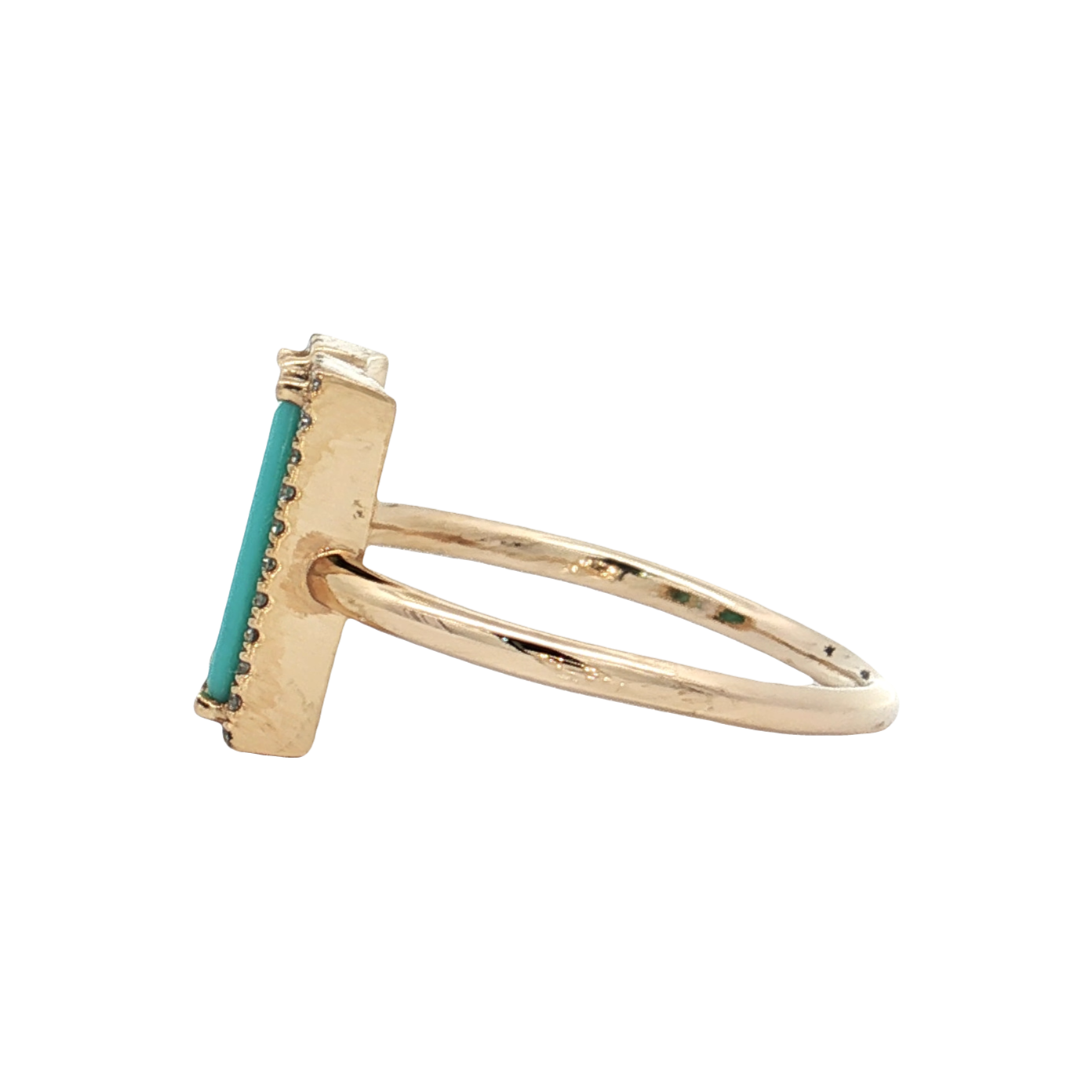 Yellow Gold Turquoise & Diamond Ring