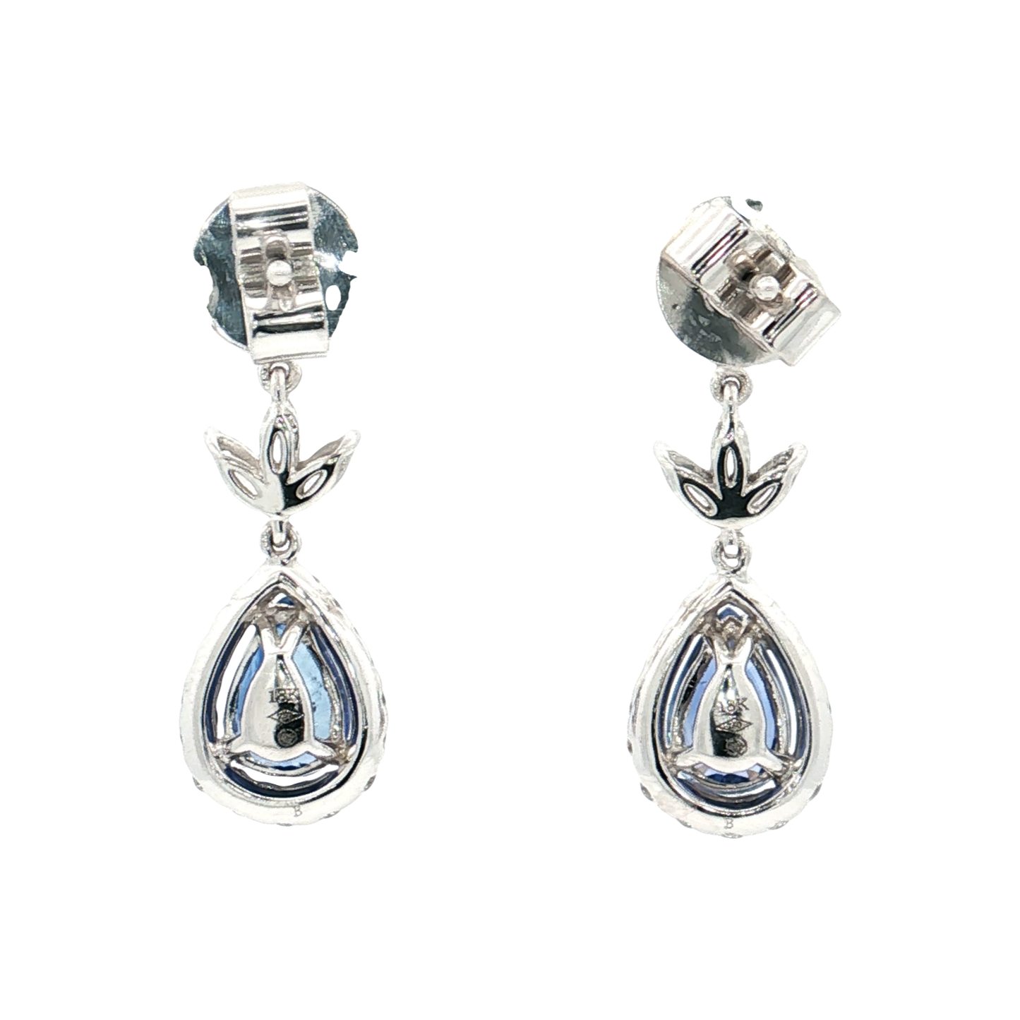 White Gold Sapphire & Diamond Earrings