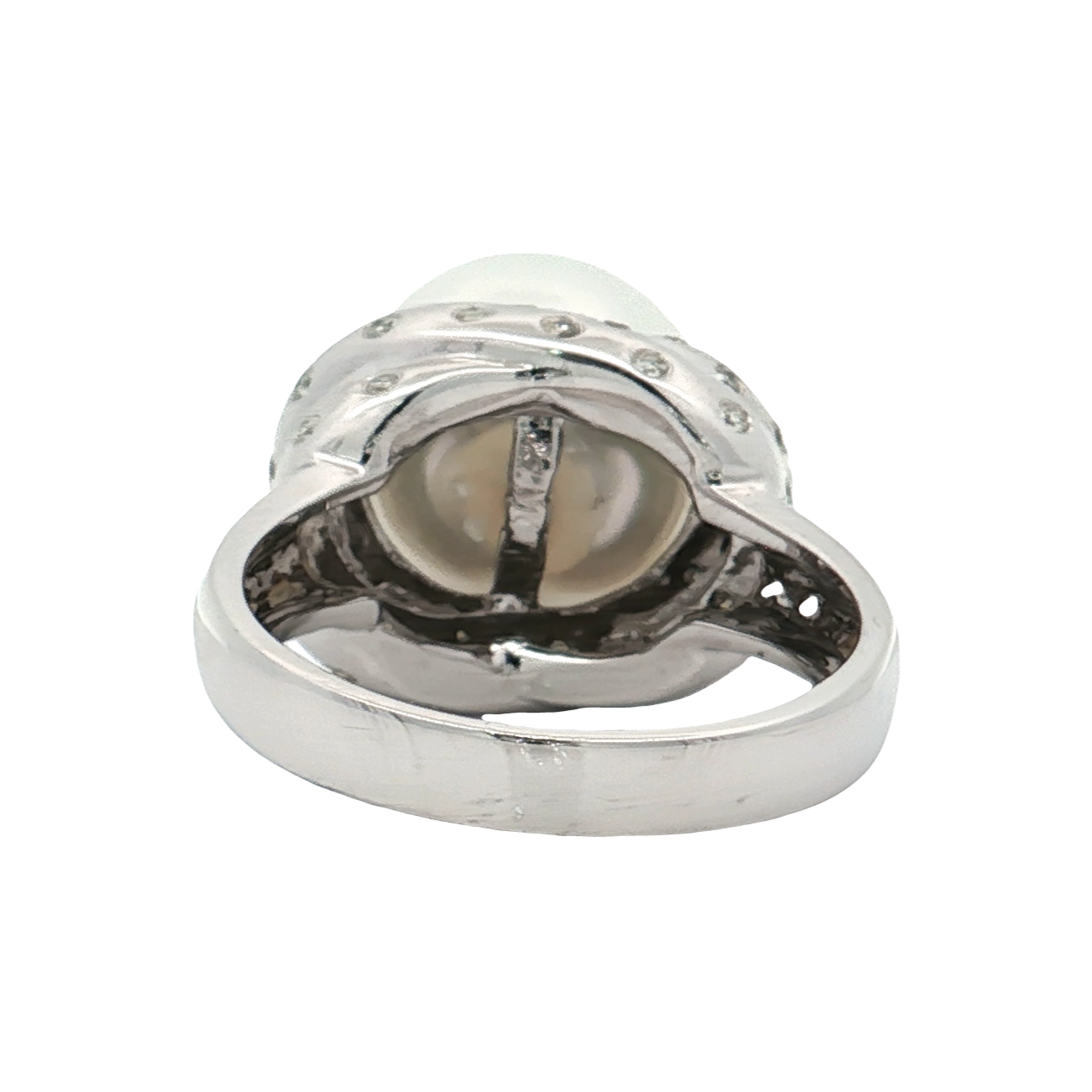 White Gold Pearl & Diamond Ring