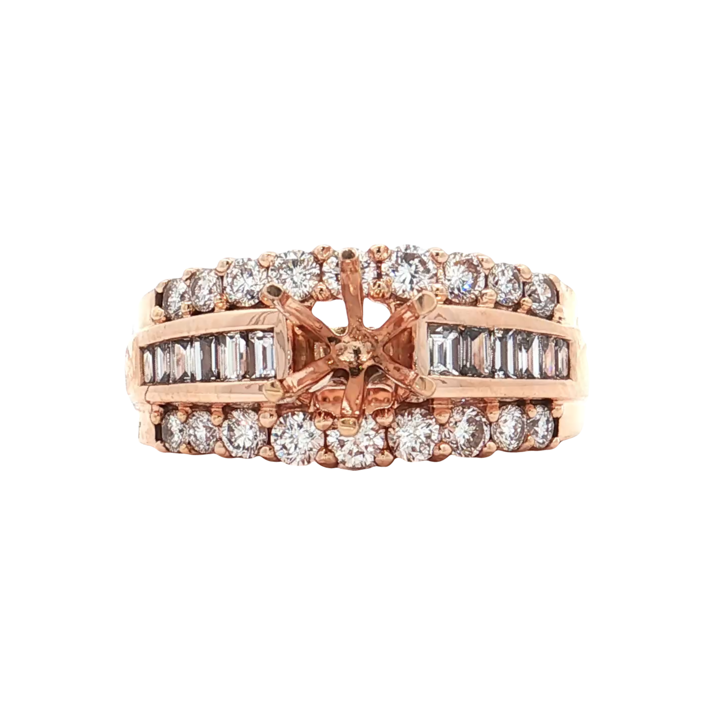 Rose Gold Diamond Bridal Setting