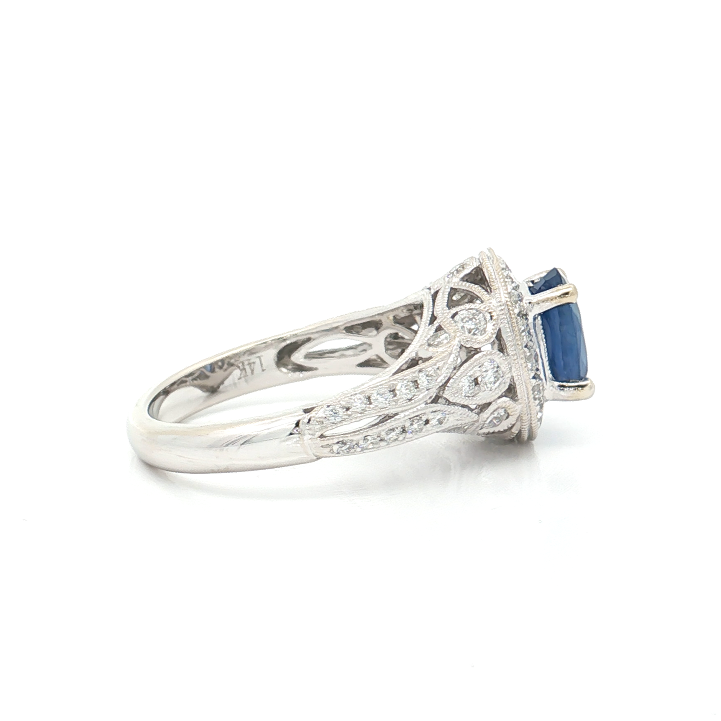 White Gold Sapphire & Diamond Ring