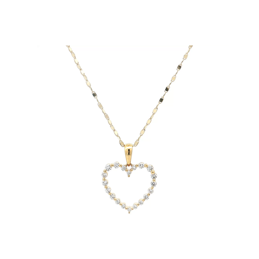 Yellow Gold Diamond Heart Pendant