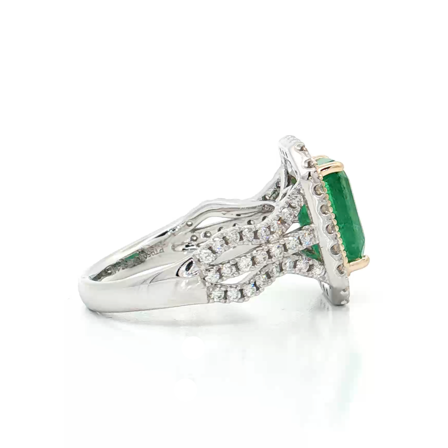 Platinum Emerald & Diamond Ring