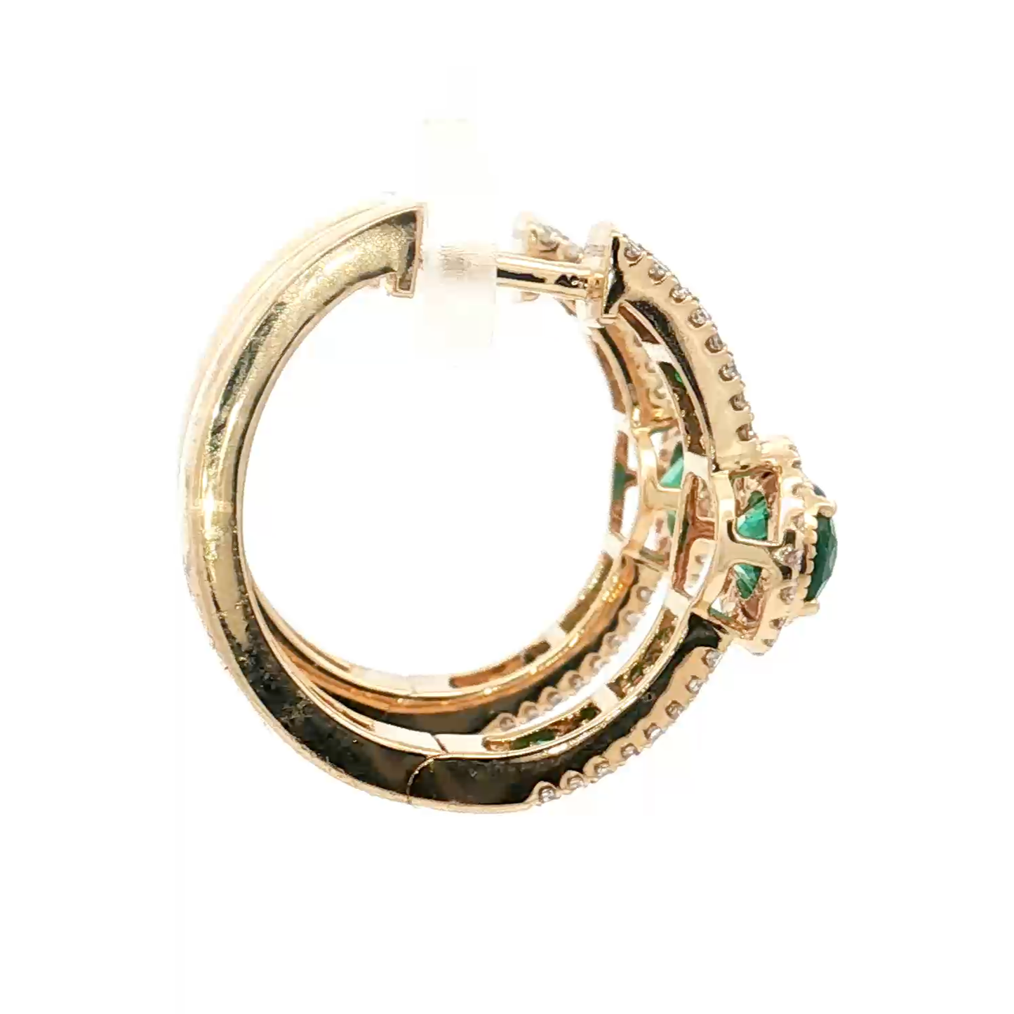 Yellow Gold Emerald & Diamond Earrings