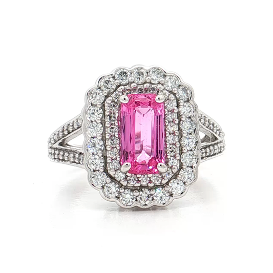 White Gold Sapphire & Diamond Ring