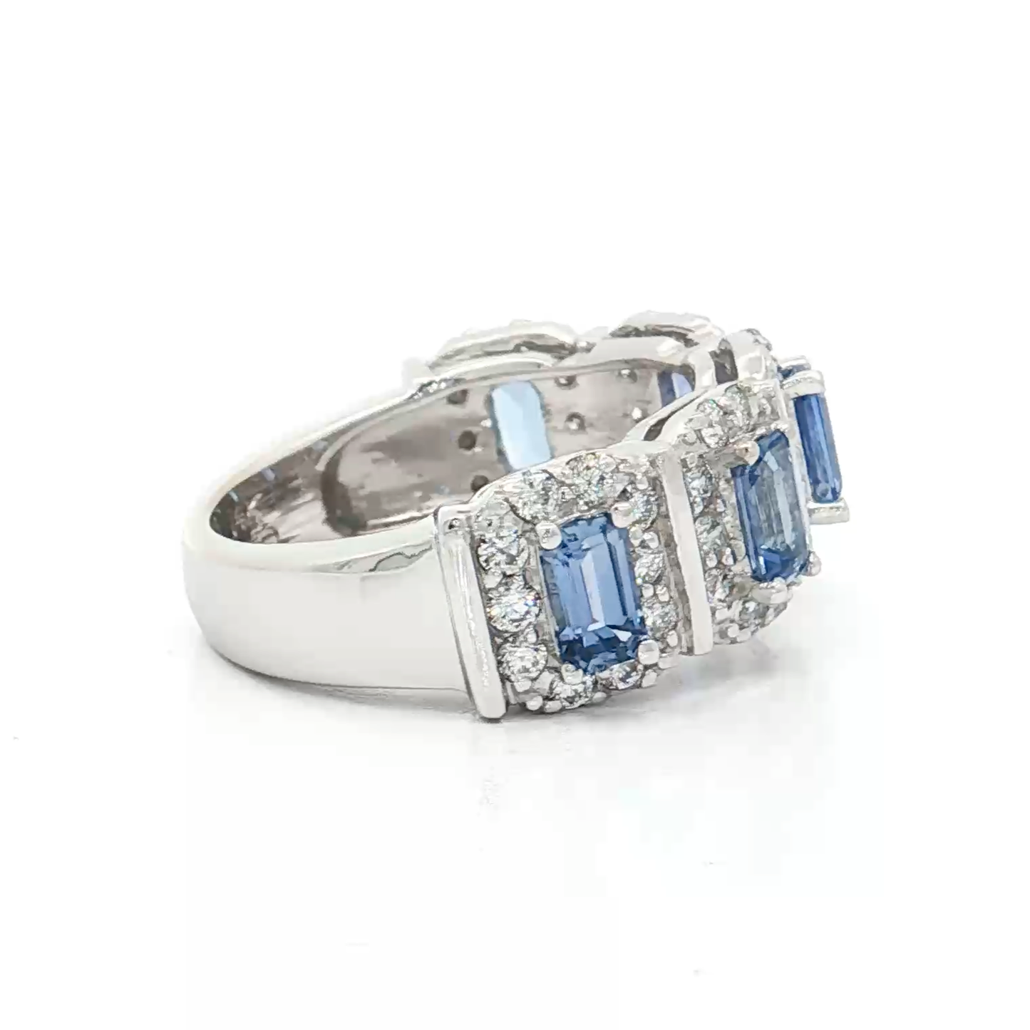 White Gold Sapphire & Diamond Band