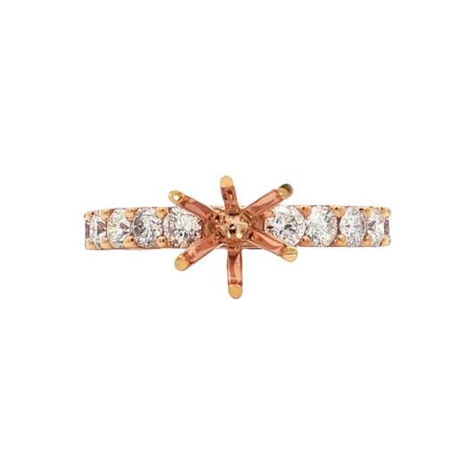 Rose Gold Diamond Bridal Setting