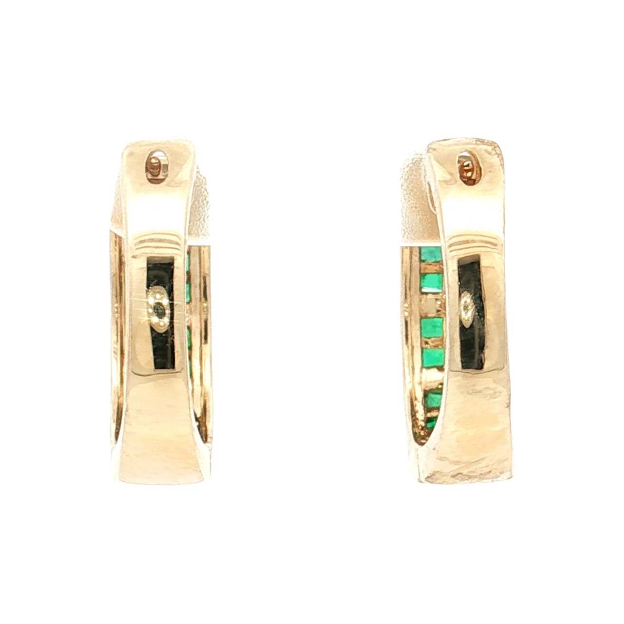 Yellow Gold Emerald & Diamond Earrings
