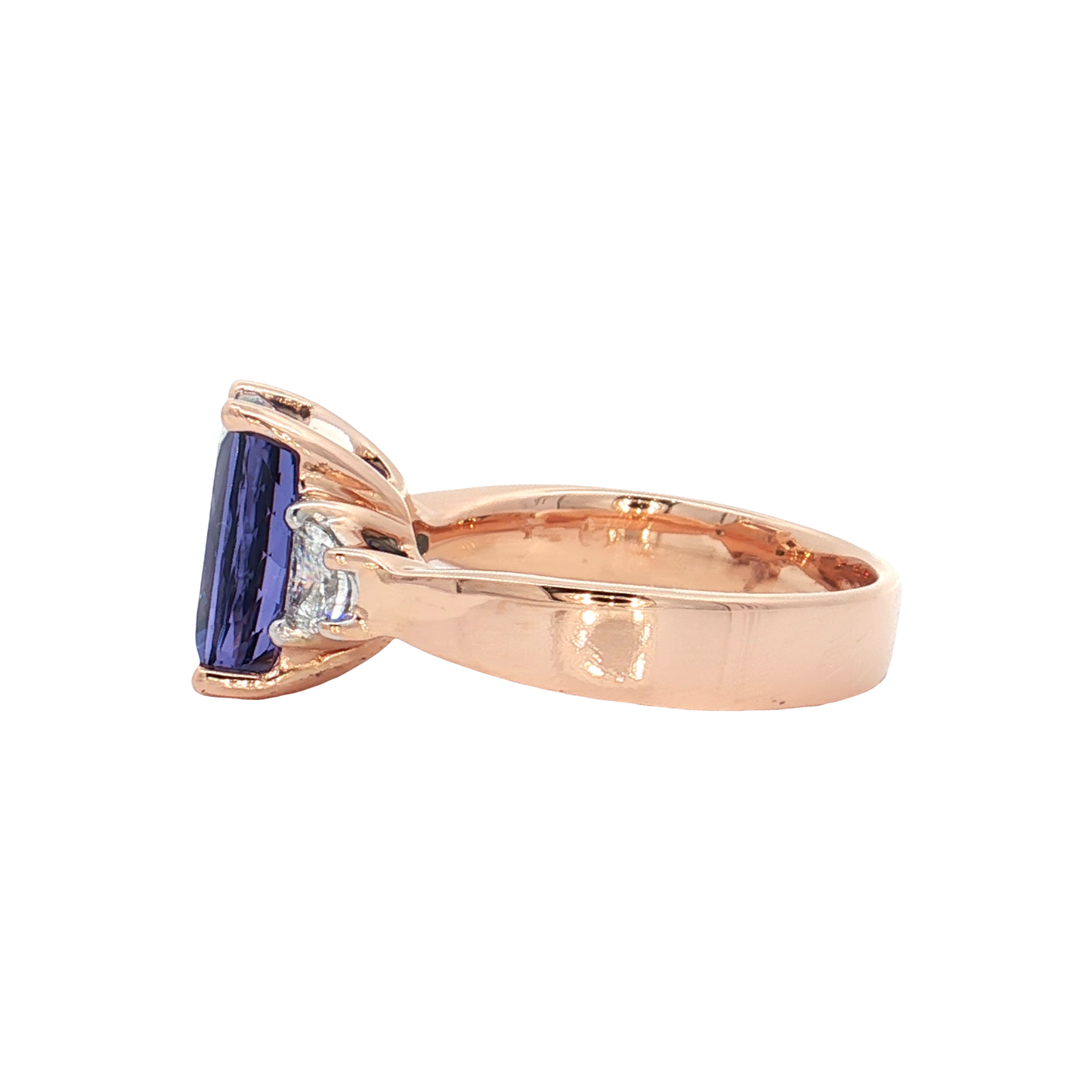 Rose Gold Tanzanite & Diamond Ring