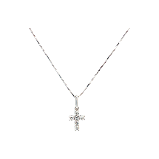 White Gold Diamond Cross