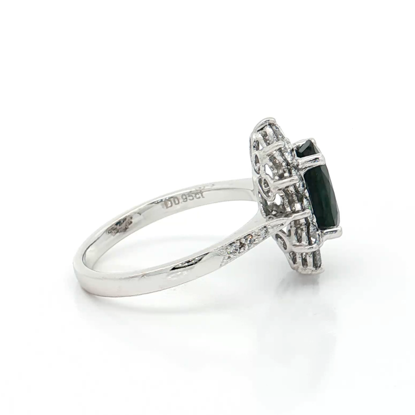 White Gold Sapphire Diamond Ring