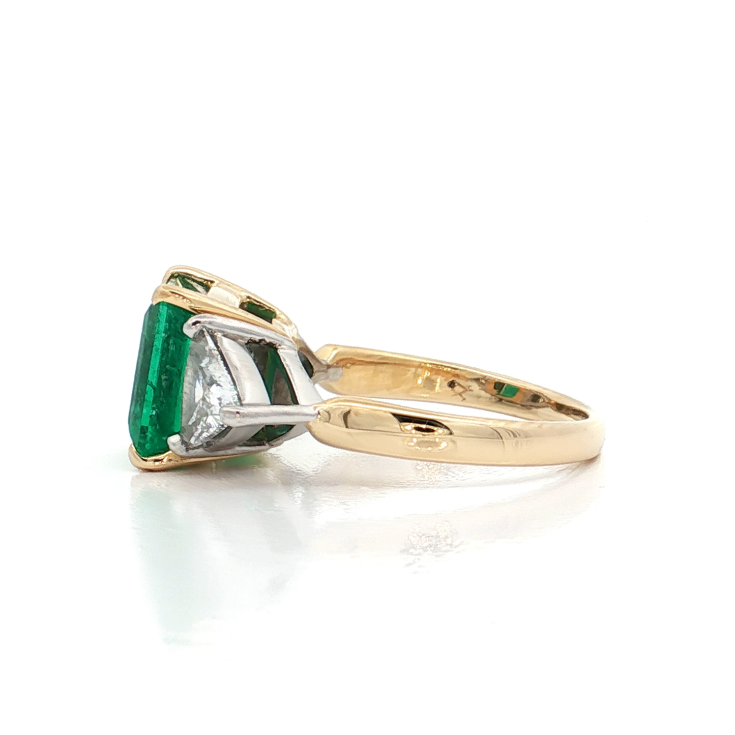 Yellow Gold Emerald & Diamond Ring
