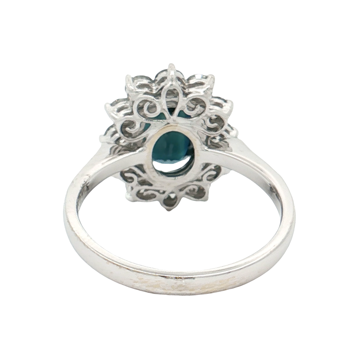 White Gold Sapphire Diamond Ring