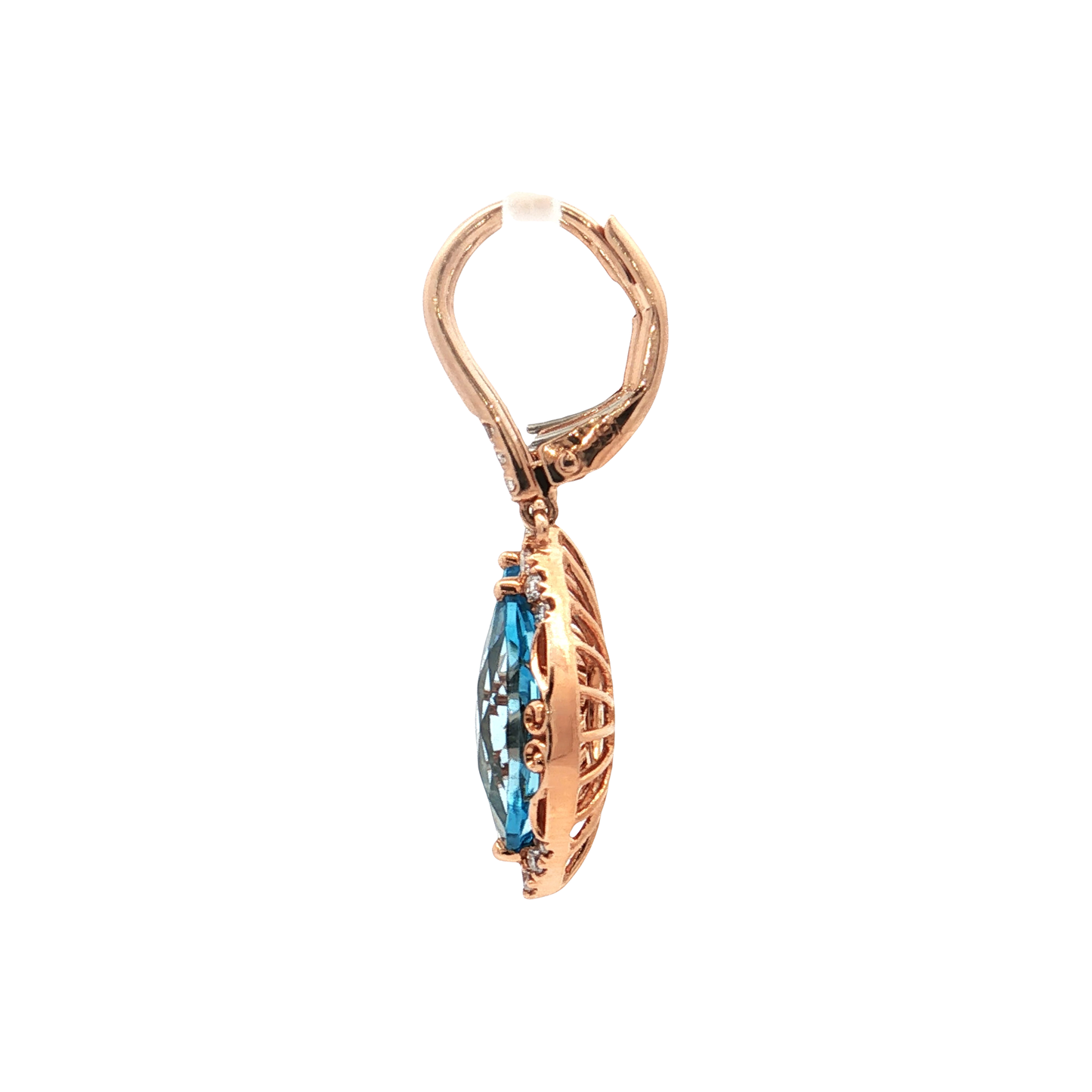 Rose Gold Topaz & Diamond Earrings