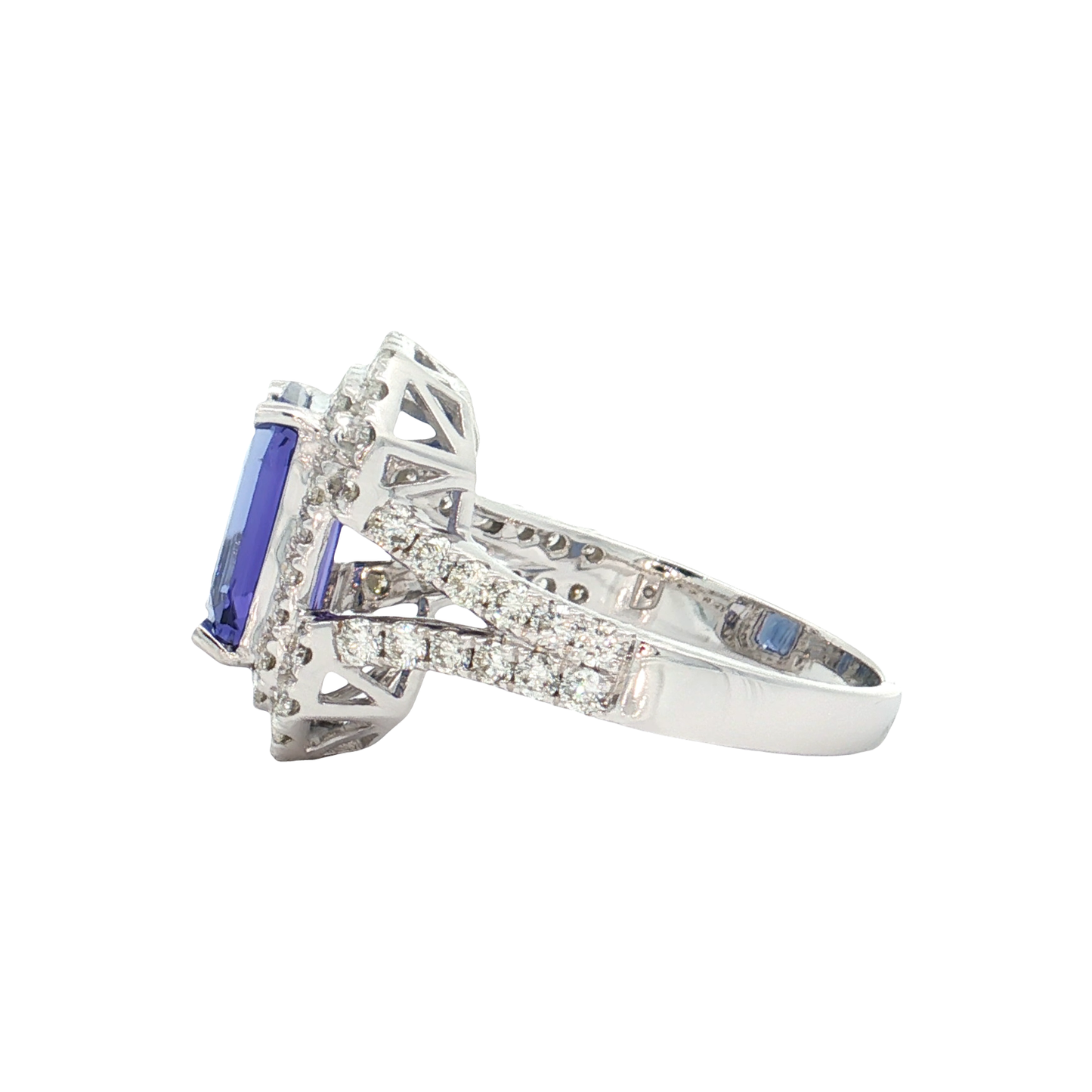 White Gold Tanzanite & Diamond Ring