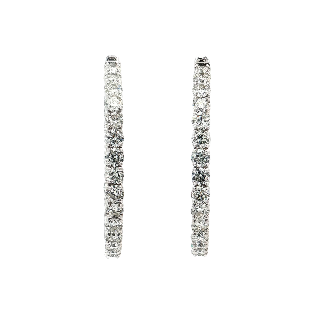 White Gold Diamond Hoops
