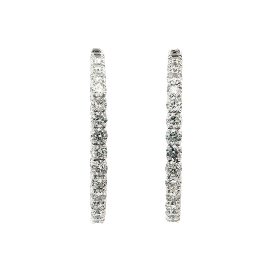 White Gold Diamond Hoops