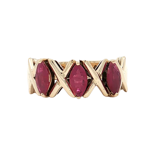 Yellow Gold Ruby Band