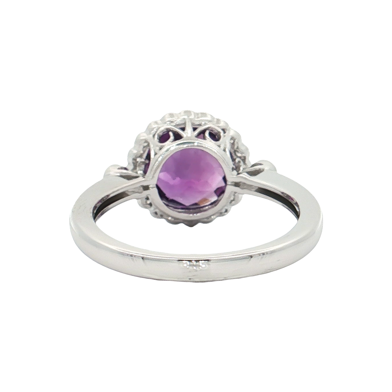 White Gold Amathyst & Diamond Ring