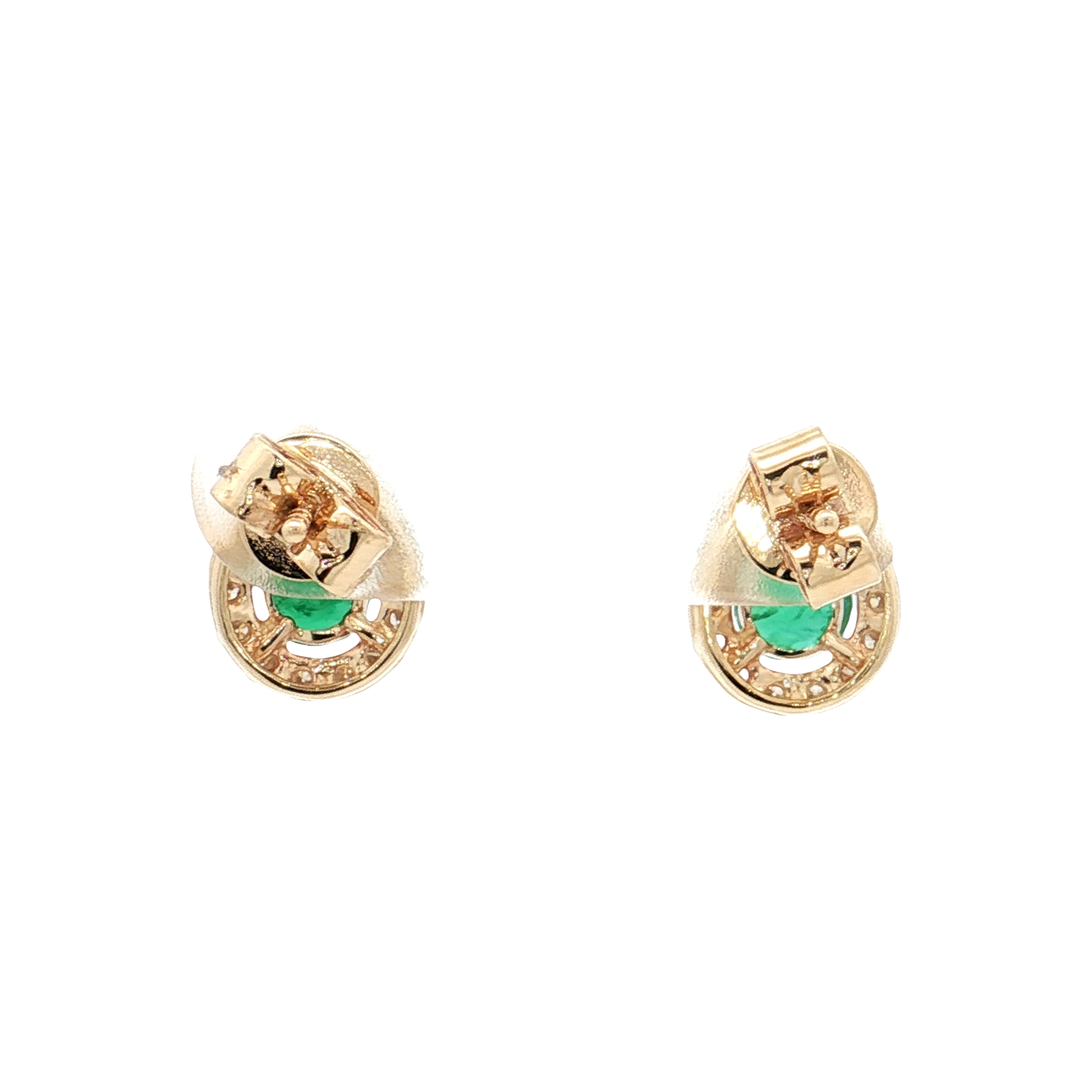 Yellow Gold Emerald & Diamond Earrings