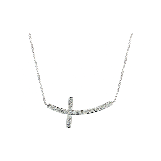White Gold Diamond Cross