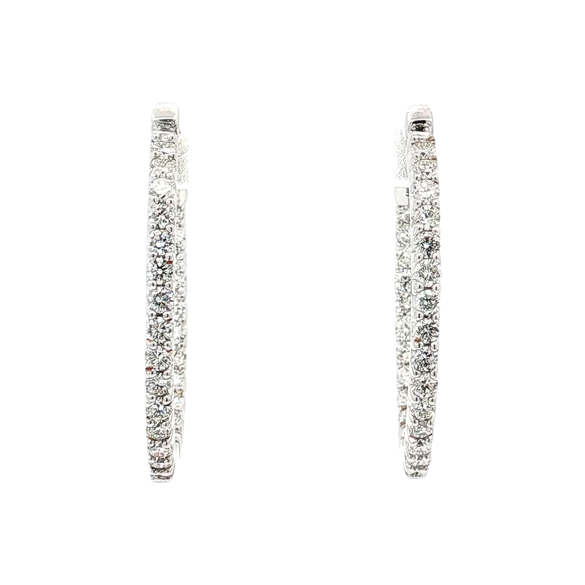 White Gold Diamond Hoops