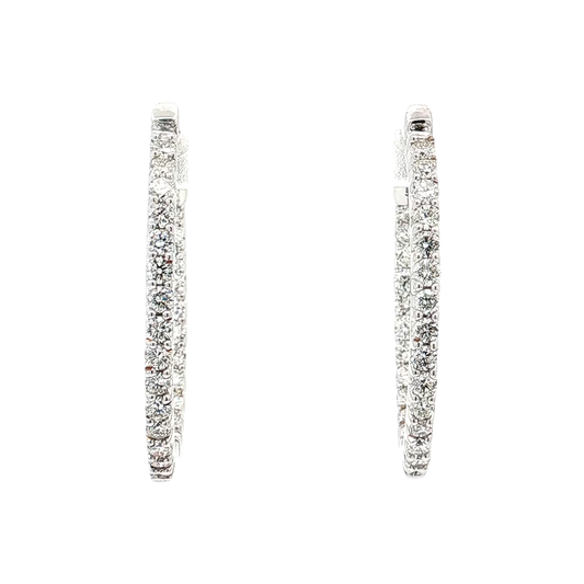 White Gold Diamond Hoops