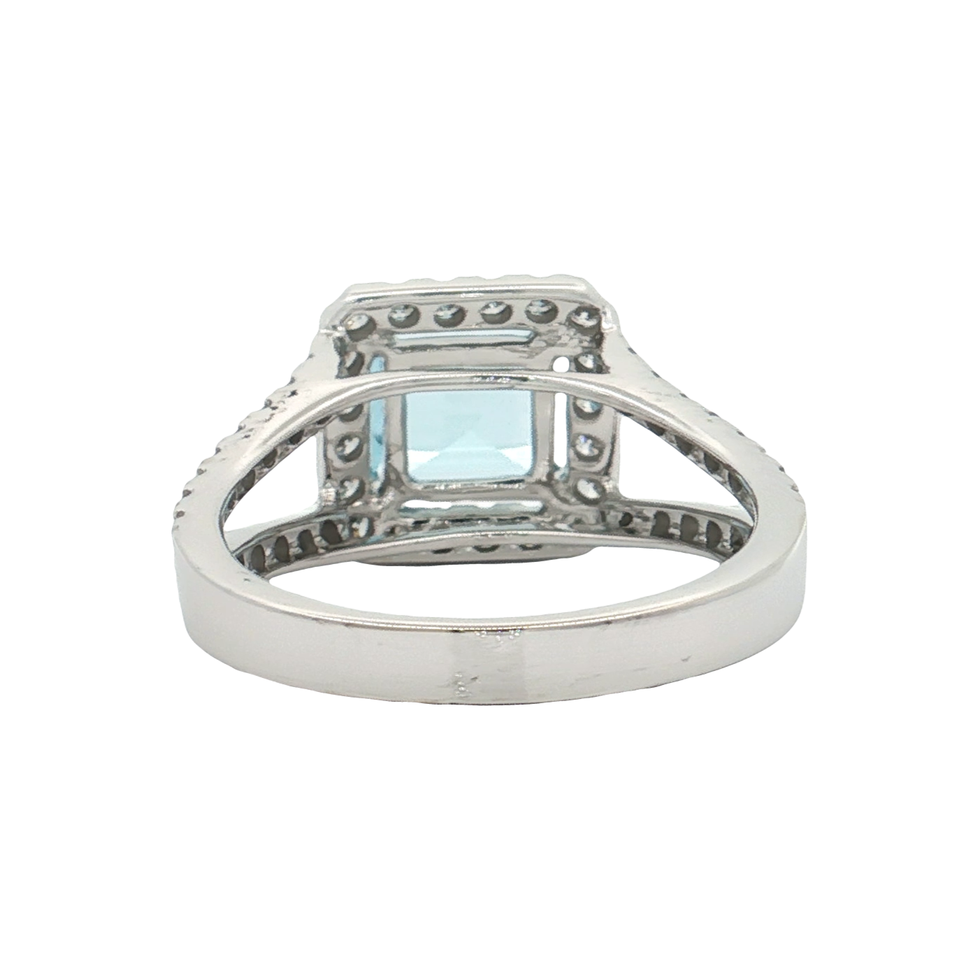 White Gold Aquamarine & Diamond Ring
