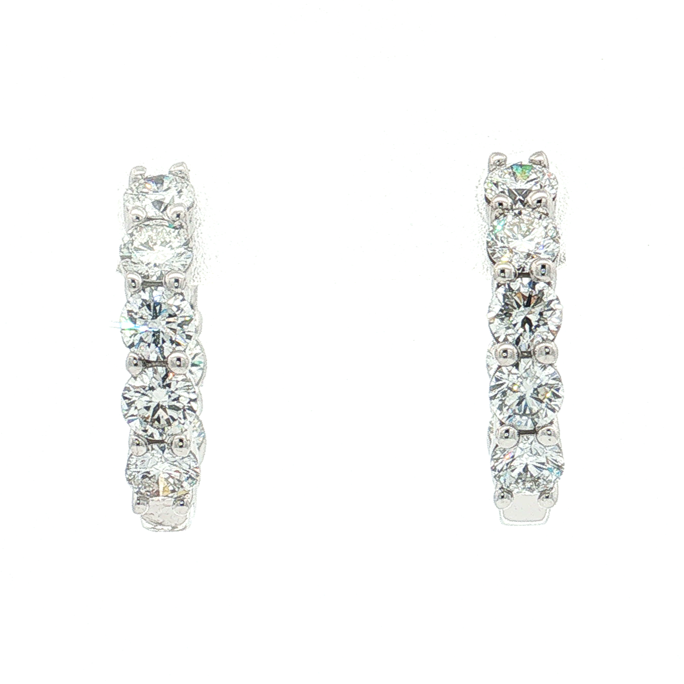 White Gold Lab-Diamond Hoop Earrings