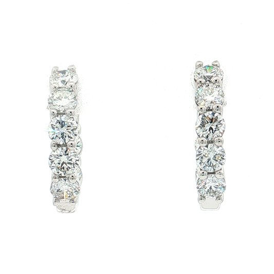 White Gold Lab-Diamond Hoop Earrings