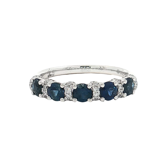 White Gold Sapphire & Diamond Band