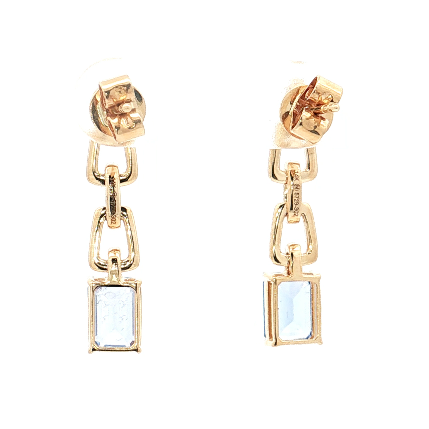 Yellow Gold Sapphire & Diamond Earrings