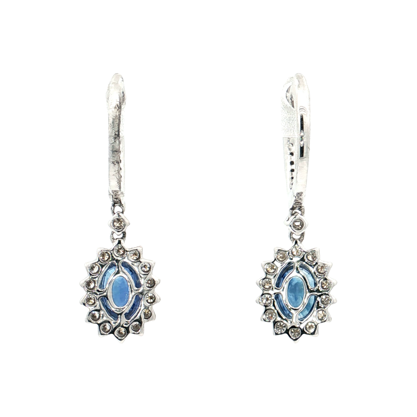 White Gold Sapphire & Diamond Earrings