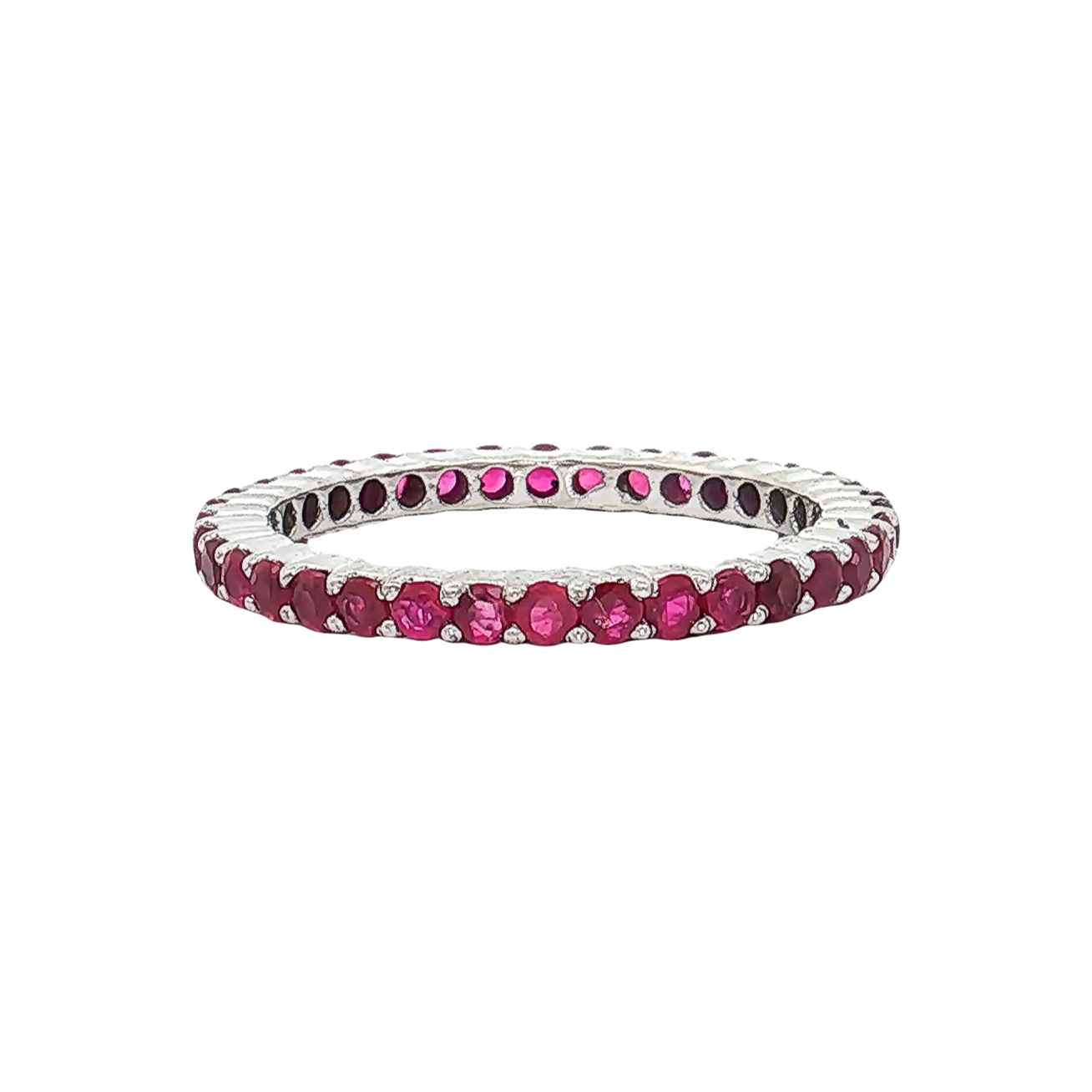 White Gold Ruby Eternity Band
